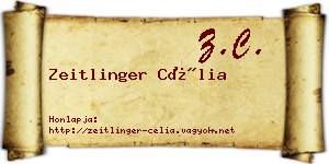Zeitlinger Célia névjegykártya